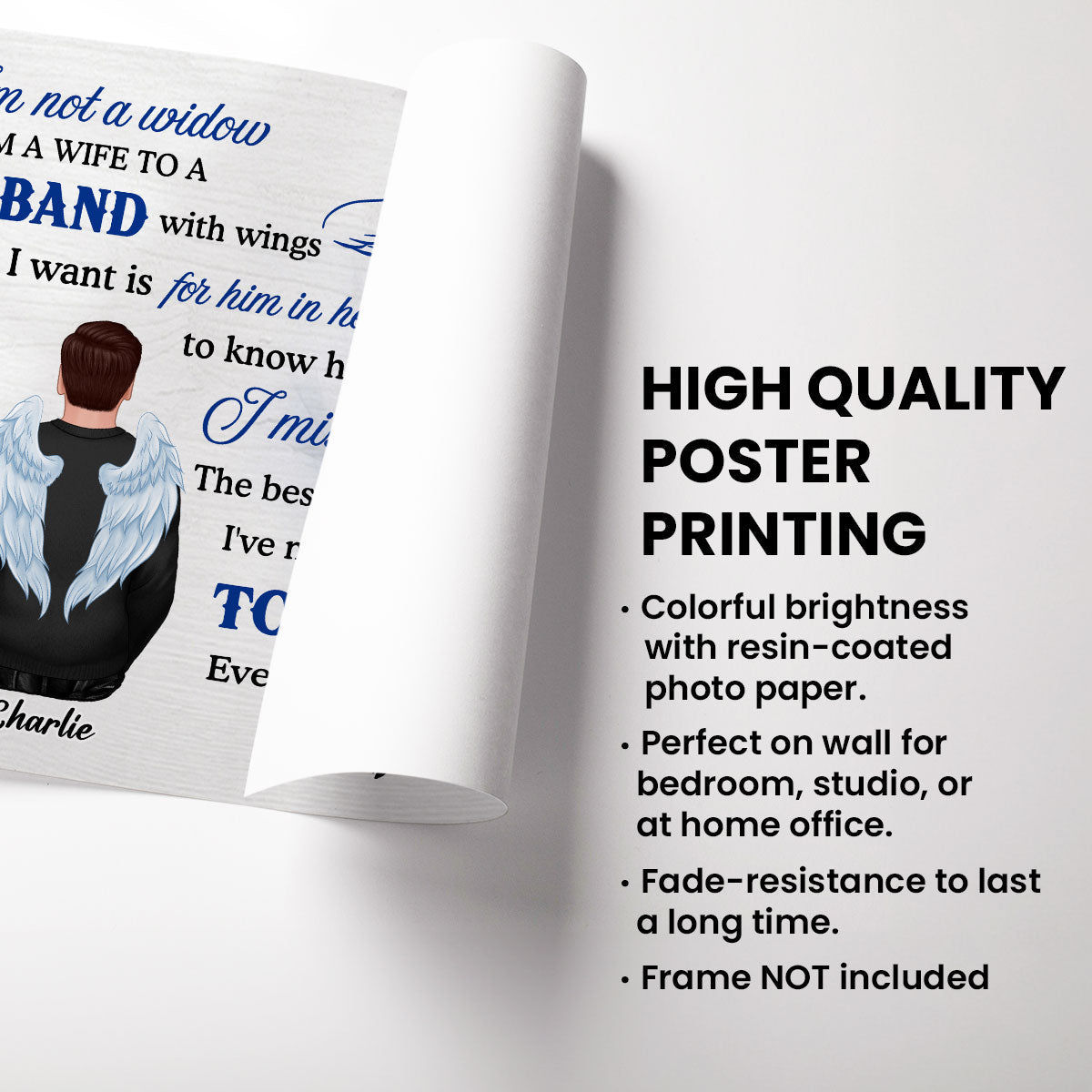 Butterfly I'm Not A Widow Even Death Can't Stop Me Loving Him Memorial Personalized Poster