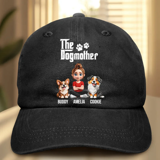 The Dogmother Dogfather - Personalized Vintage Washed Denim Cap