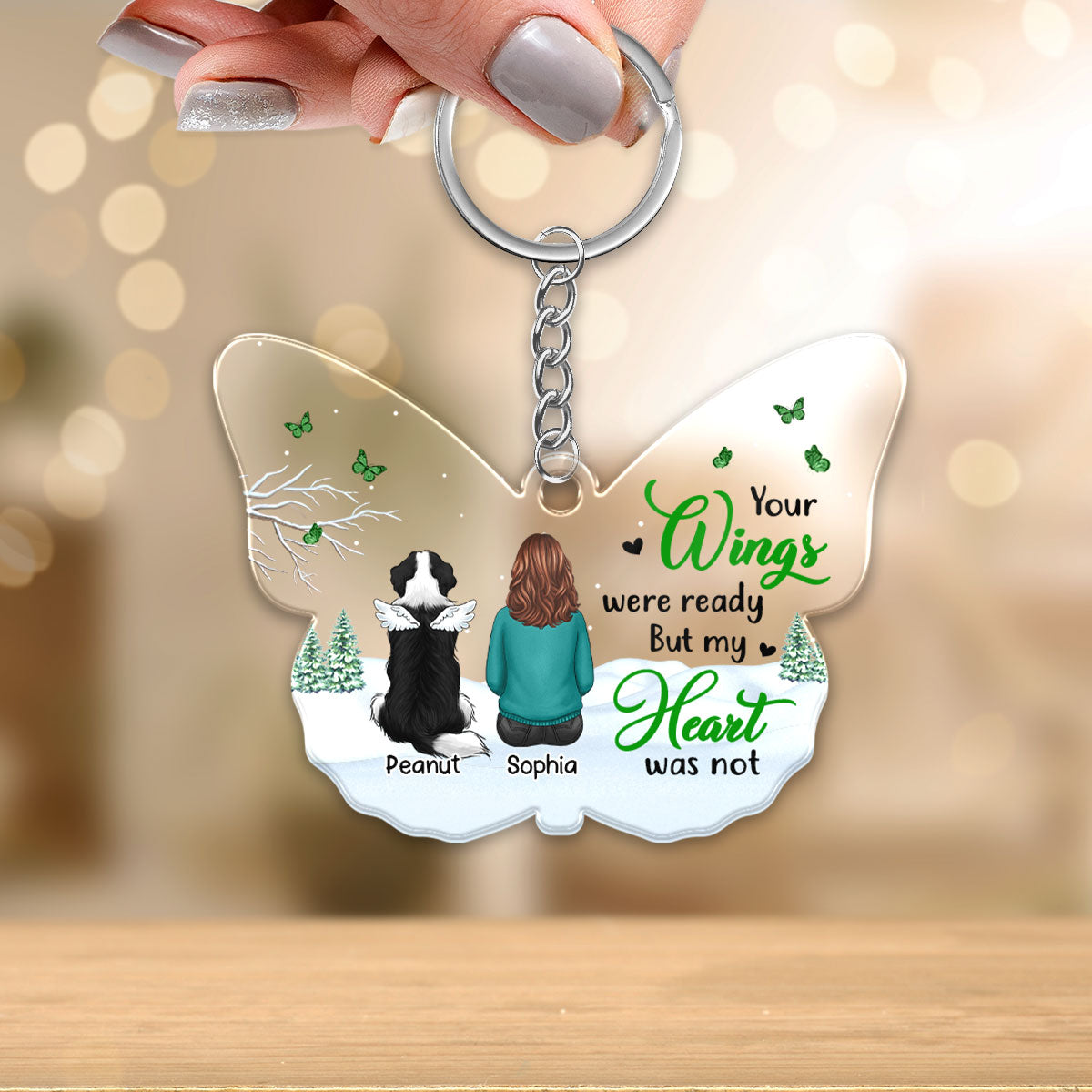 Your Wings Were Ready Dogs Memorial Personalized Acrylic Keychain