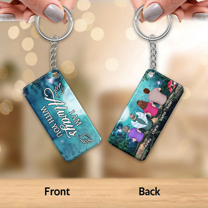 Forest Night Moon Always With You Whole Family Memorial Remembrance Gift Personalized Acrylic Keychain