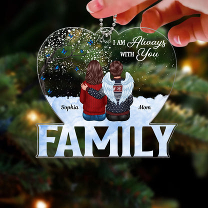 Family Memorial Sitting Sky Heart Blossom Tree Personalized Acrylic Ornament