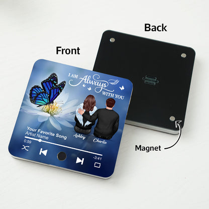 Butterfly I'm Not A Widow I'm A Wife To A Husband With Wings Memorial Personalized Music Fridge Magnet