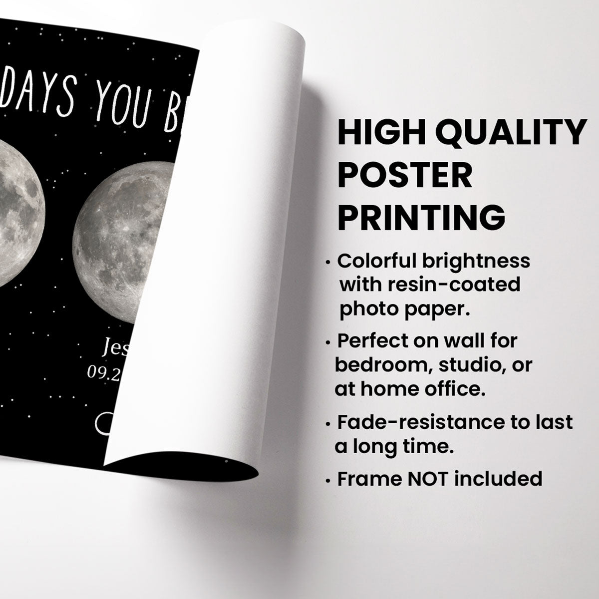 The Days You Became Our Mom Grandma Moon Phase Art Personalized Poster Home Decor