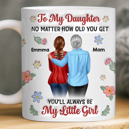 Custom Mug - Personalized Birthday Gifts For Dad, Mom, Daughter - Love Grows In Every Embrace