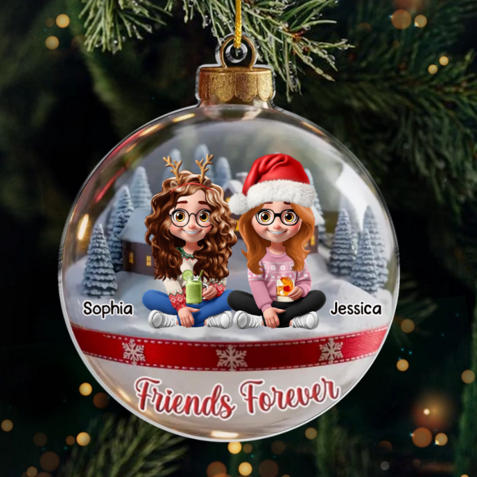 Custom Acrylic Ornament - Personalized Best Friend Christmas Birthday Gifts For Women, Besties, Sisters, BFF - Bond Beyond Time