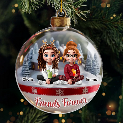 Custom Acrylic Ornament - Personalized Best Friend Christmas Birthday Gifts For Women, Besties, Sisters, BFF - Bond Beyond Time
