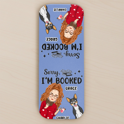 Custom Leather Magnetic Bookmark - Personalized Bookish Gifts For Book Lovers, Bookworms, Dog Dad And Mom - Paws Off My Page