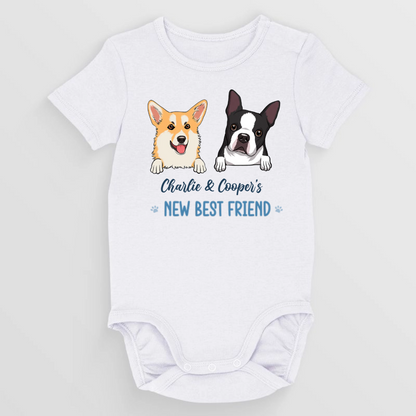 This Is Our New Best Friend - Dog & Cat Personalized Custom Baby Onesie - Baby Shower Gift, Gift For Pet Lovers, Pet Owners