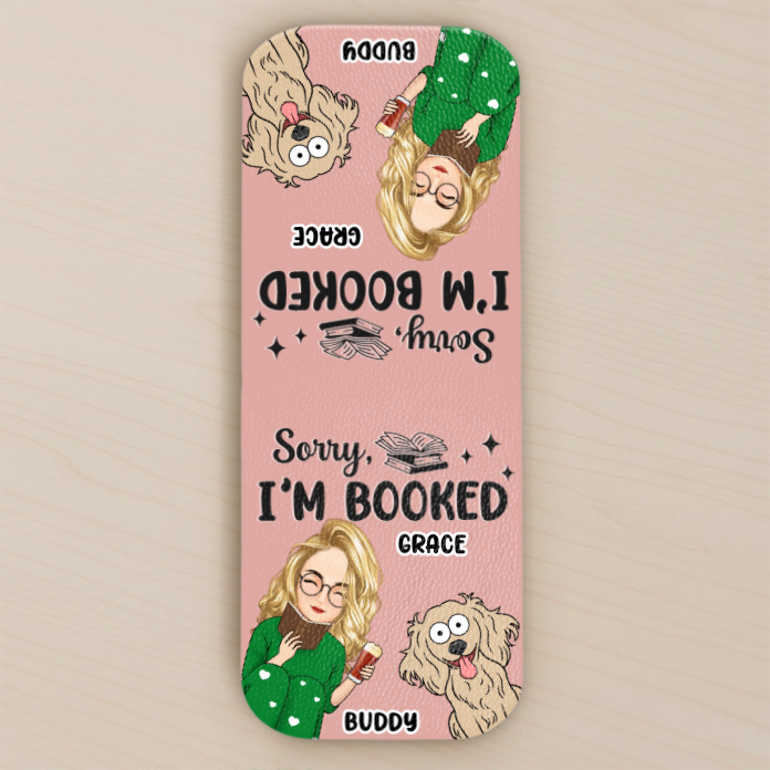 Custom Leather Magnetic Bookmark - Personalized Bookish Gifts For Book Lovers, Bookworms, Dog Dad And Mom - Paws Off My Page