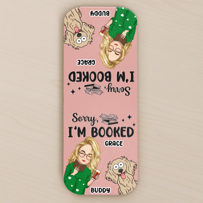 Custom Leather Magnetic Bookmark - Personalized Bookish Gifts For Book Lovers, Bookworms, Dog Dad And Mom - Paws Off My Page