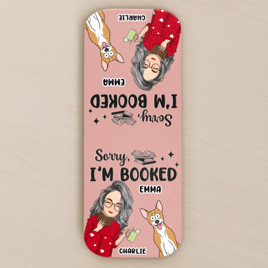 Custom Leather Magnetic Bookmark - Personalized Bookish Gifts For Book Lovers, Bookworms, Dog Dad And Mom - Paws Off My Page