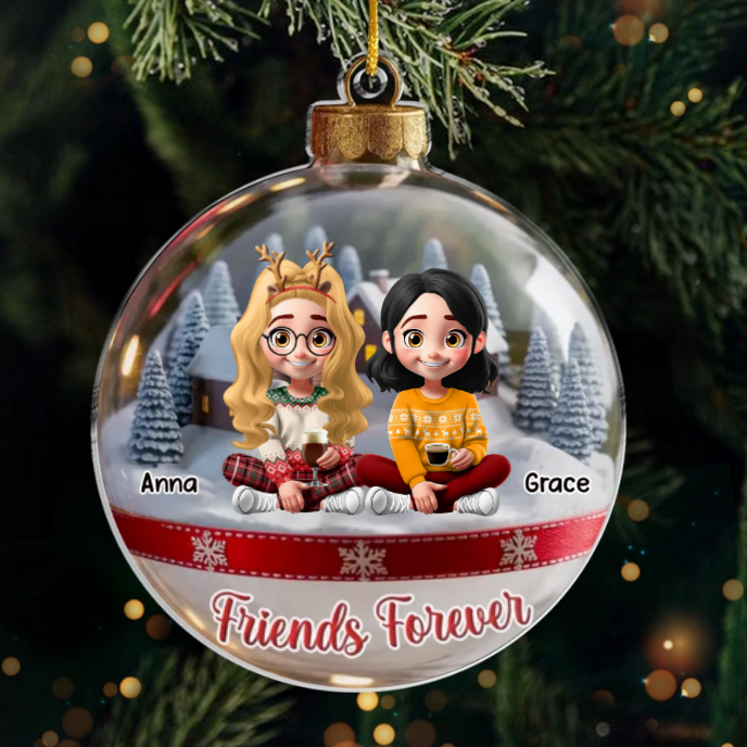 Custom Acrylic Ornament - Personalized Best Friend Christmas Birthday Gifts For Women, Besties, Sisters, BFF - Bond Beyond Time