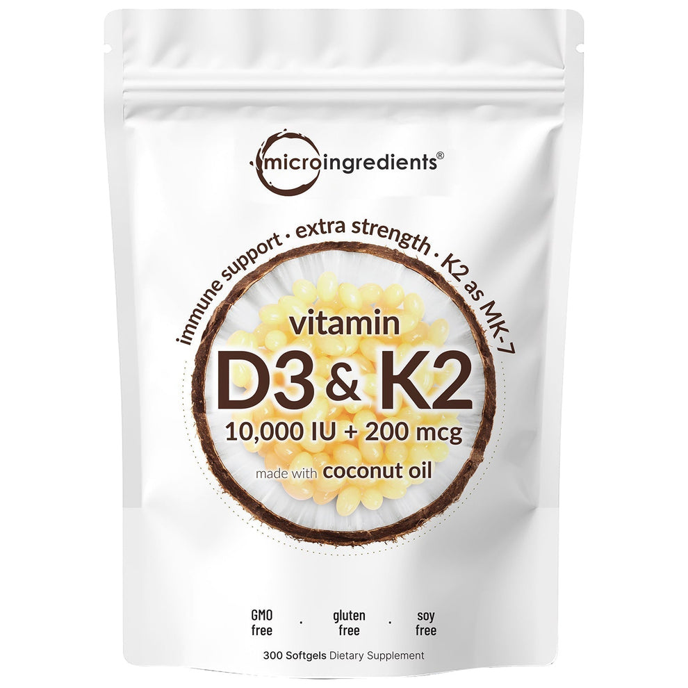 Black Friday Sale Microingredients™ D3+K2 Coconut Oil Softgels