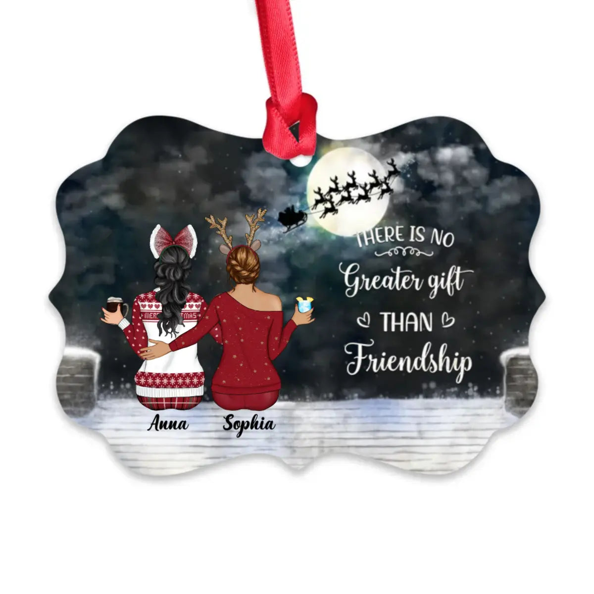 Up to 6 Girls - Ornament - There Is No Greater Gift Than Friendship (N) - Personalized Ornament Ornament The Next Custom Gift