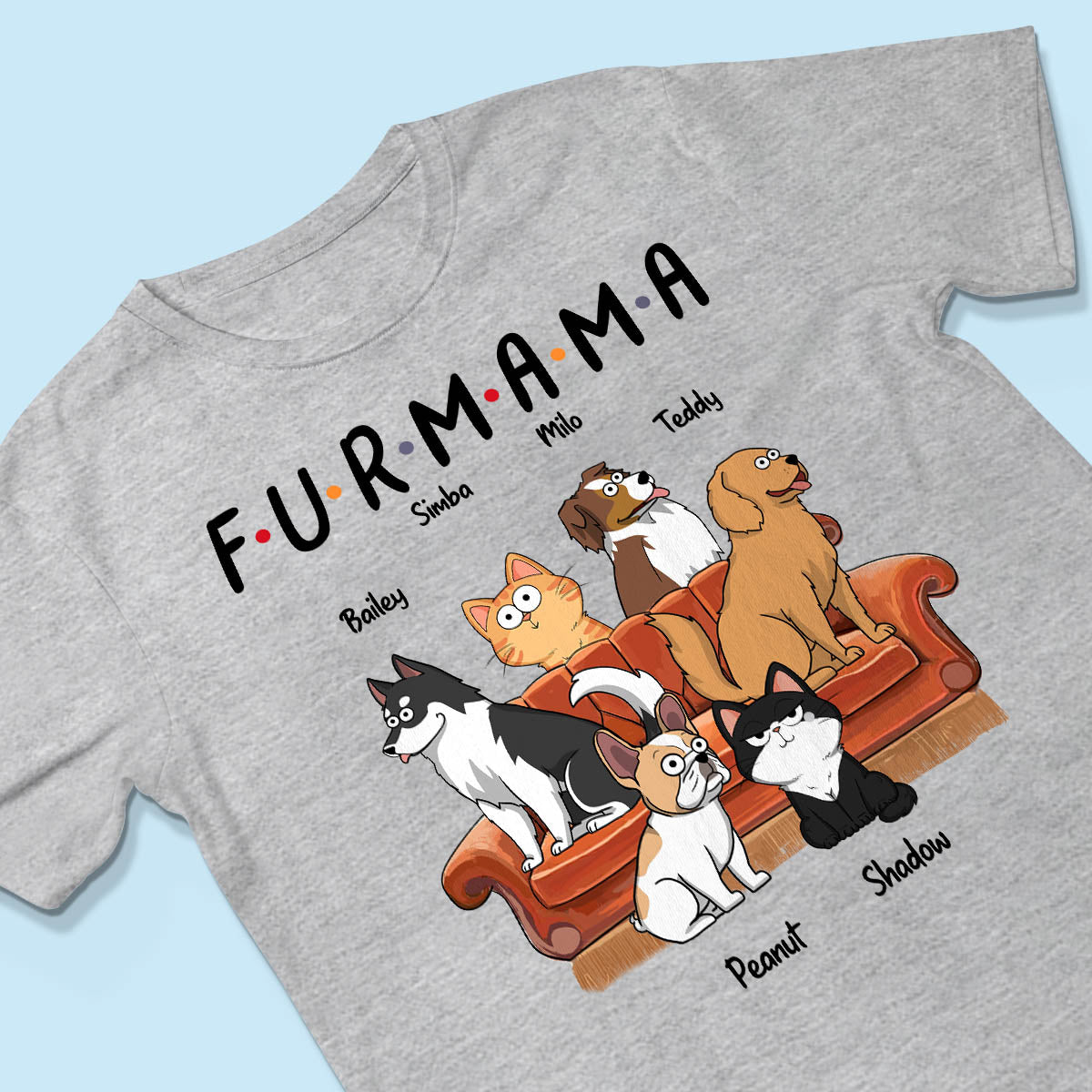 Dog Mom Cat Mom Fur Mama Personalized Shirt