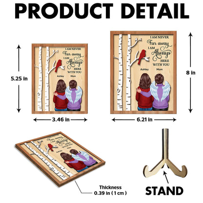 I‘m Never Far Away Family Memorial Sympathy Gift Personalized 2-Layer Wooden Plaque