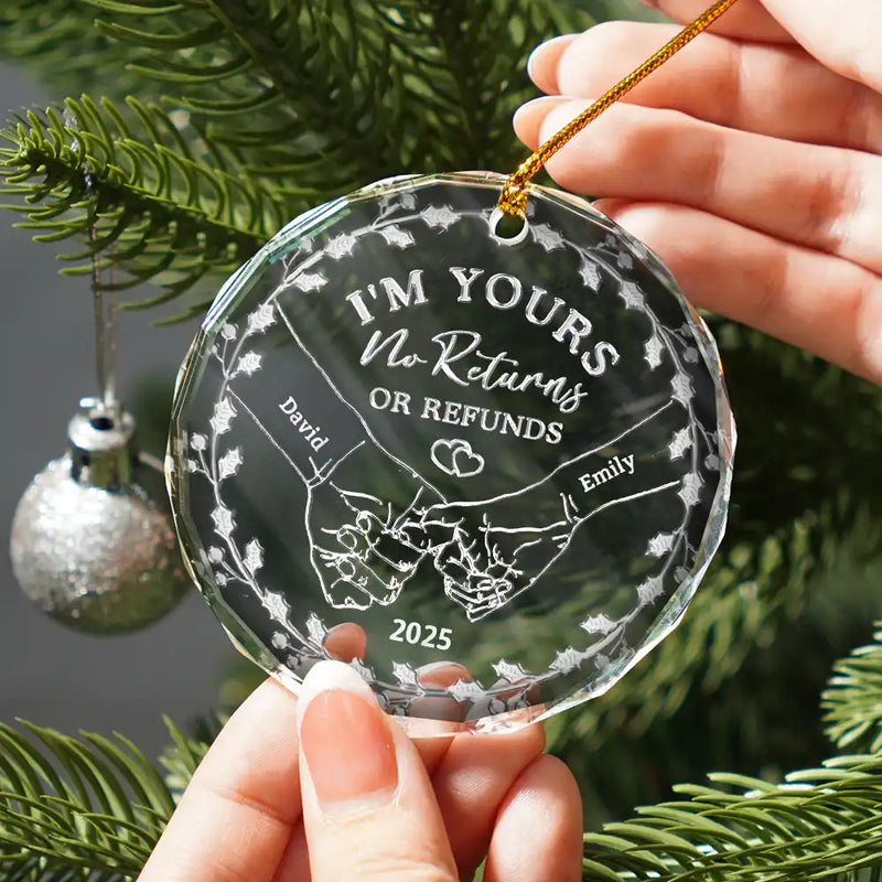 Couple Holding Hands We Got This - 3D Silver Effect Printed, Personalized Circle Acrylic Ornament