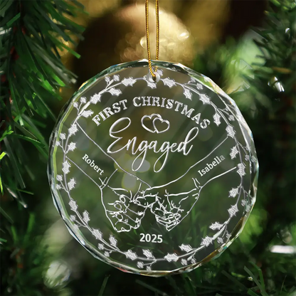 Couple Holding Hands We Got This - 3D Silver Effect Printed, Personalized Circle Acrylic Ornament