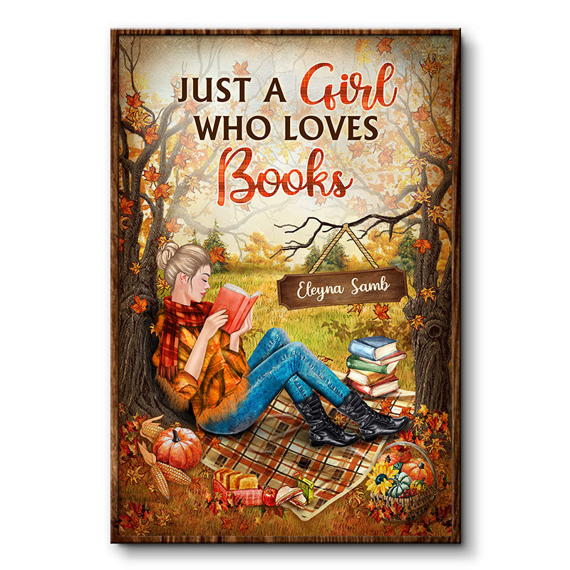 Reading Girl Just A Girl Who Loves Books Custom Poster, Gift For Book Lovers