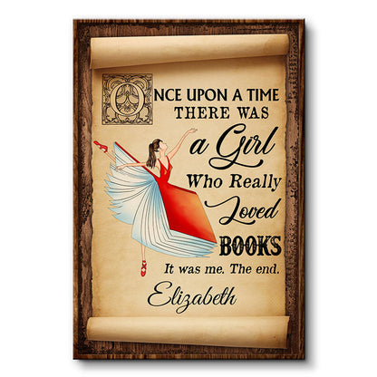 Once Upon A Time Loved Books Reading Girl - Book Lover Gift - Personalized Custom Poster