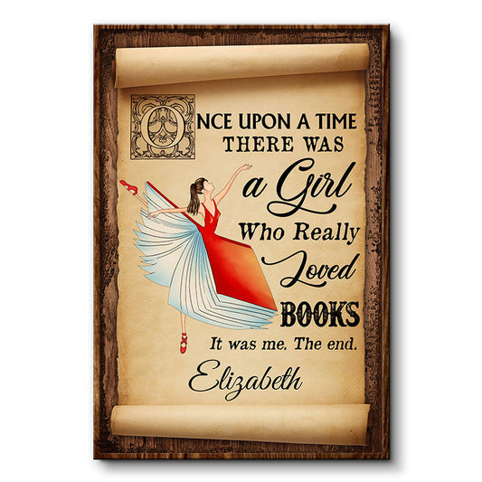 Once Upon A Time Loved Books Reading Girl - Book Lover Gift - Personalized Custom Poster