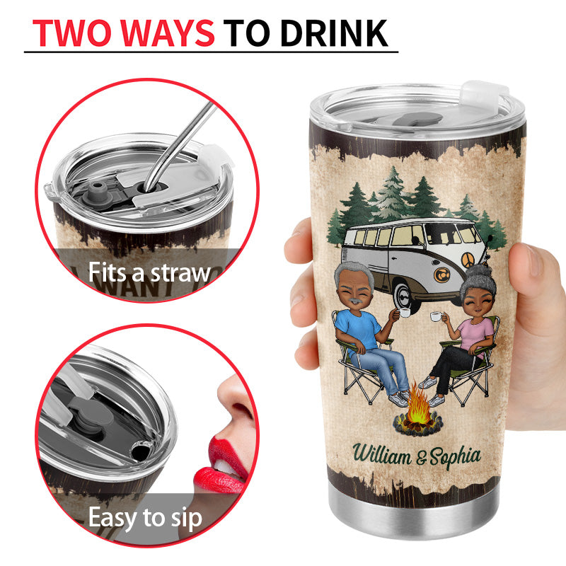 I Want To Hold Your Hand Old Camping Couple - Personalized Custom Tumbler