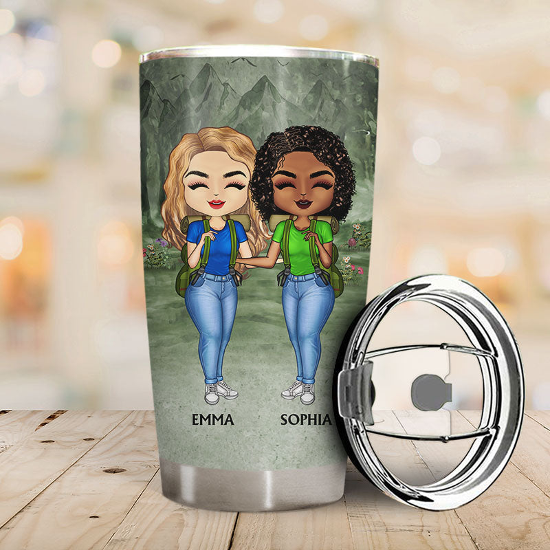 Out Of Breath Hiking Society Outdoor Friends - BFF Bestie Gift - Personalized Custom Tumbler