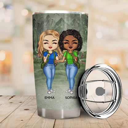 Out Of Breath Hiking Society Outdoor Friends - BFF Bestie Gift - Personalized Custom Tumbler
