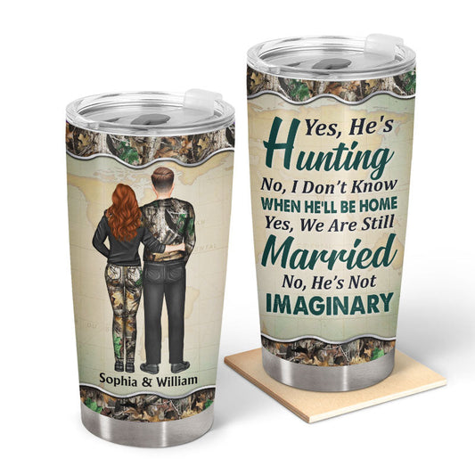 Best Bucking Husband Hunter Wife - Hunting Couple Gift - Personalize Custom Tumbler