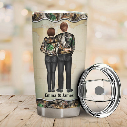 Best Bucking Husband Hunter Wife - Hunting Couple Gift - Personalize Custom Tumbler