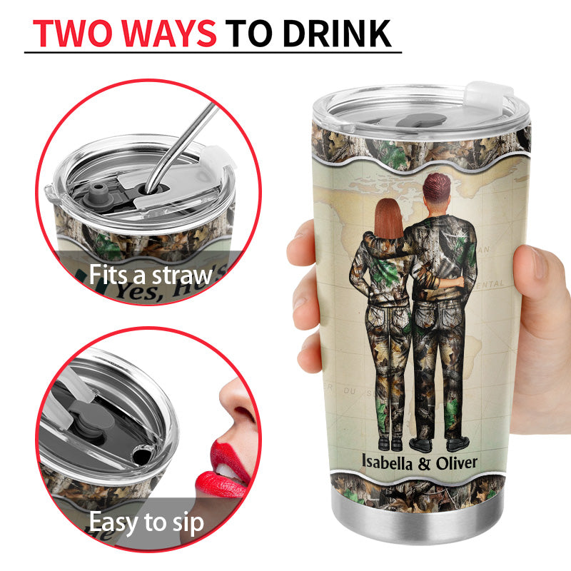 Best Bucking Husband Hunter Wife - Hunting Couple Gift - Personalize Custom Tumbler