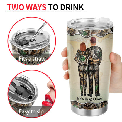 Best Bucking Husband Hunter Wife - Hunting Couple Gift - Personalize Custom Tumbler