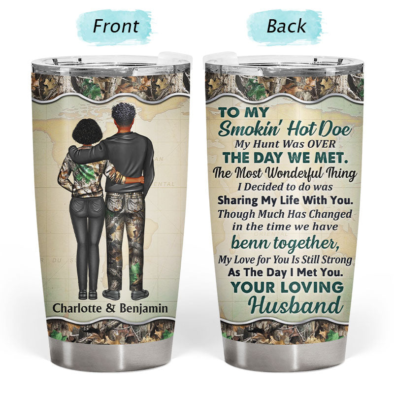 Best Bucking Husband Hunter Wife - Hunting Couple Gift - Personalize Custom Tumbler