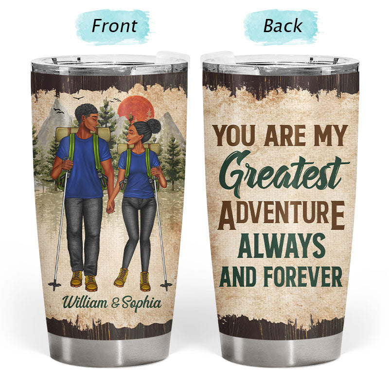 Hiking Couple Hiking Partners For Life - Gift For Couples - Personalized Custom Tumbler