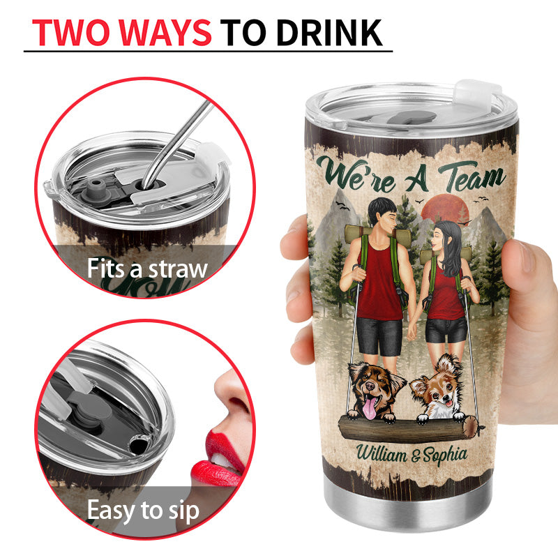 Hiking Couple Hiking You & Me And The Dog - Gift For Couples And Dog Lovers - Personalized Custom Tumbler