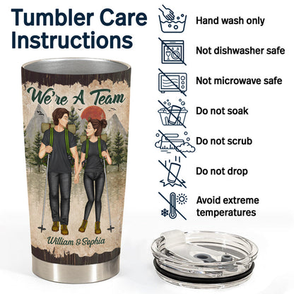 Hiking Couple Hiking You & Me And The Dog - Gift For Couples And Dog Lovers - Personalized Custom Tumbler