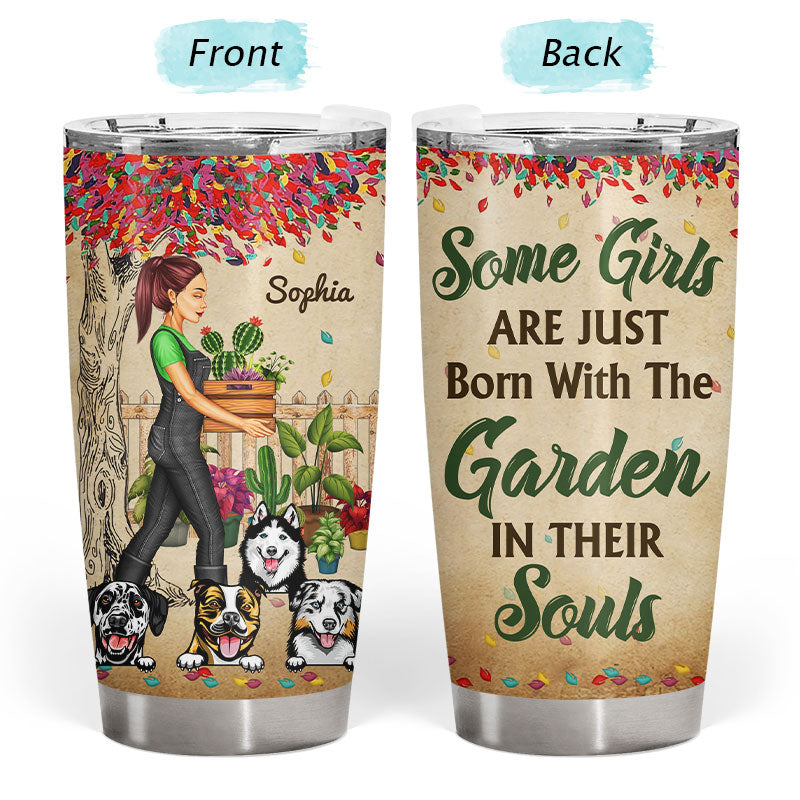 Garden Girl Who Really Loved Dogs And Gardening - Gift For Garden And Dog Lovers - Personalized Custom Tumbler