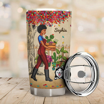 Garden Girl Who Really Loved Dogs And Gardening - Gift For Garden And Dog Lovers - Personalized Custom Tumbler