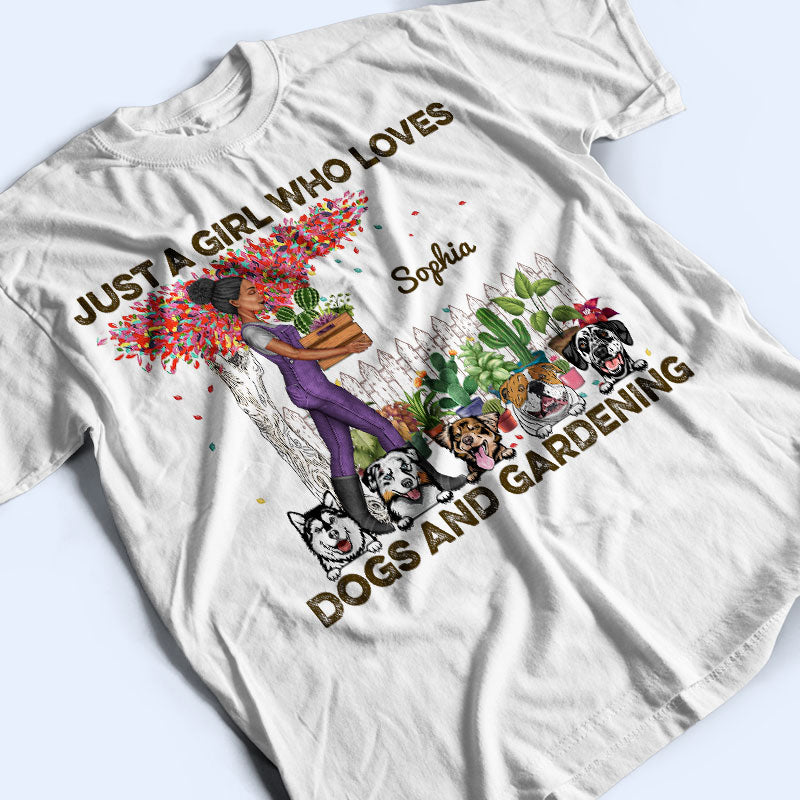Garden Girl Who Really Loved Dogs And Gardening - Gift For Garden And Dog Lovers - Personalized Custom T Shirt