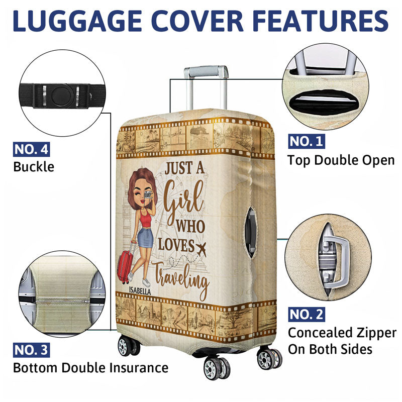 Just A Girl Boy Who Loves Travel Photography - Gift For Traveling Lovers - Personalized Custom Luggage Cover
