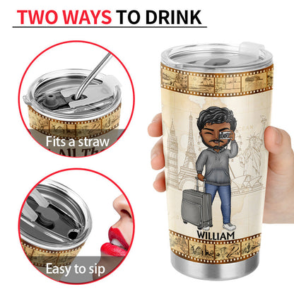 Just A Girl Boy Who Loves Travel Photography - Gift For Traveling Lovers - Personalized Custom Tumbler