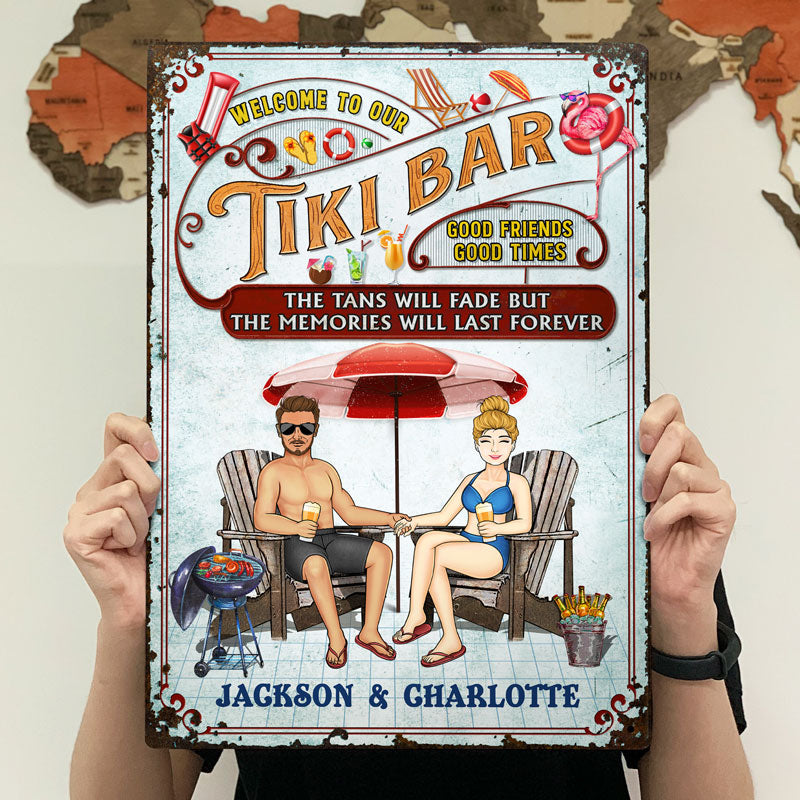 Swimming Pool Family Couple The Memories Will Last Forever - Pool Sign - Personalized Custom Classic Metal Signs