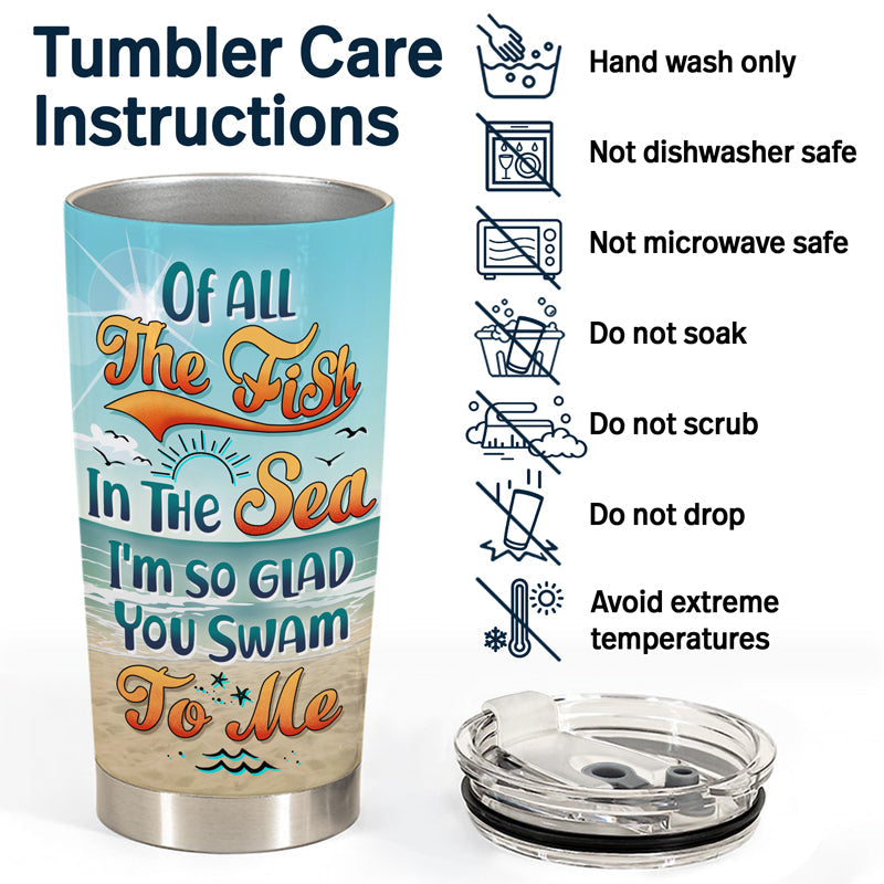 Hubby And Wifey Season Married Beach Swing - Gift For Couple - Personalized Custom Tumbler