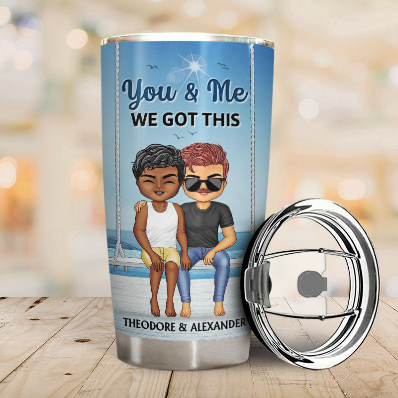 The Day I Met You Beach Swing Couple - Gift For Couples - Personalized Custom Tumbler