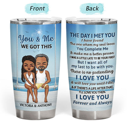 The Day I Met You Beach Swing Couple - Gift For Couples - Personalized Custom Tumbler