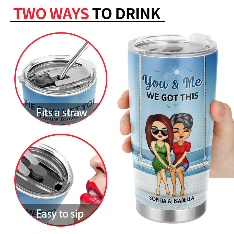 The Day I Met You Beach Swing Couple - Gift For Couples - Personalized Custom Tumbler