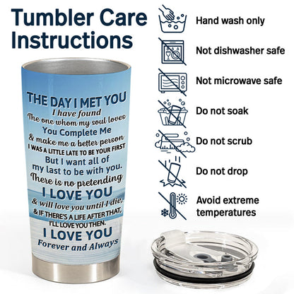 The Day I Met You Beach Swing Couple - Gift For Couples - Personalized Custom Tumbler