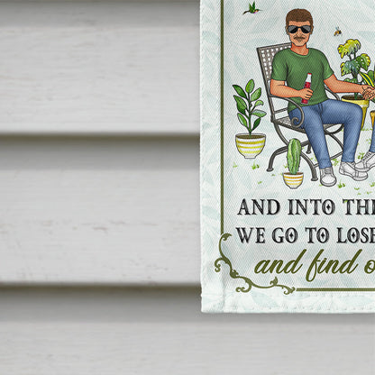 Gardening Couple And Into The Garden We Go - Gift For Garden Lovers - Personalized Custom Flag