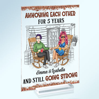 Annoying Each Other For Years And Still Going Strong - Anniversary, Birthday Gift For Lover, Husband, Wife, Couple - Personalized Custom Vertical Rectangle Acrylic Plaque