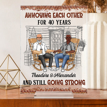 Annoying Each Other For Years And Still Going Strong - Anniversary, Birthday Gift For Lover, Husband, Wife, Couple - Personalized Custom Vertical Rectangle Acrylic Plaque